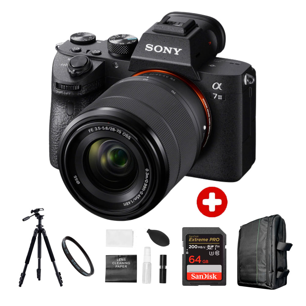 Cámara Sony Alpha 7 III Mirrorless + Lente 28-70mm + Kit Ultimate